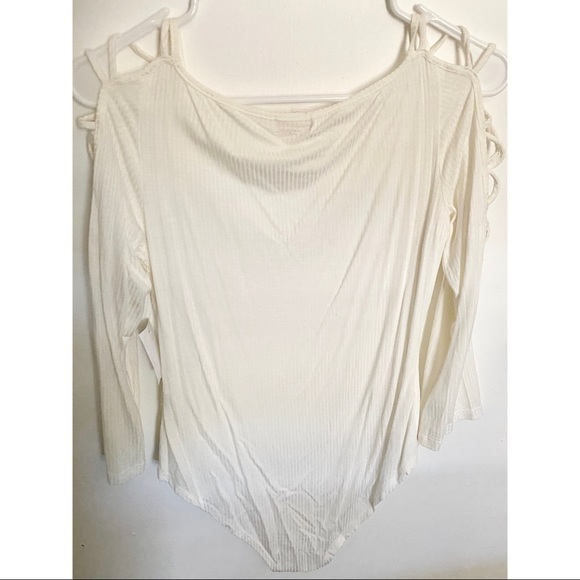 Lattice Sleeve White Bodysuit - Picture 2 of 2